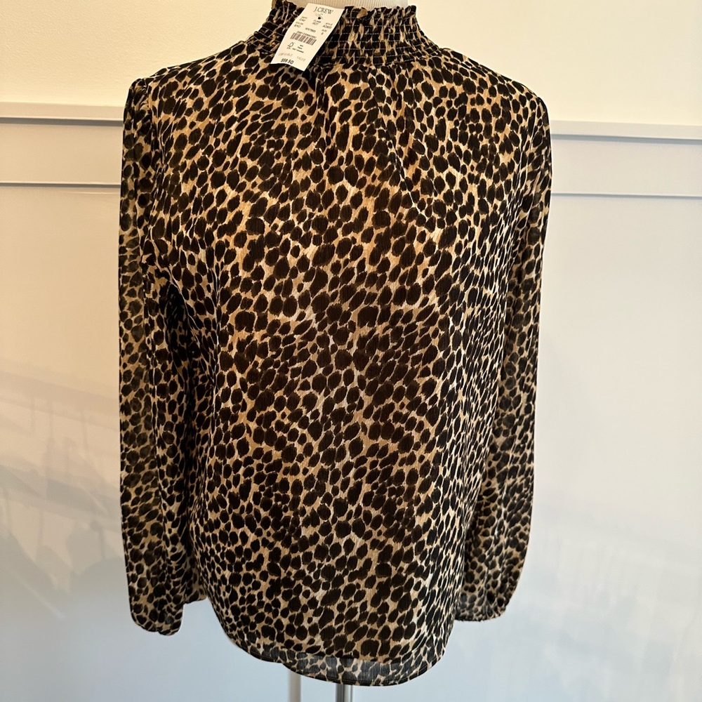JCREW LEAPORD PRINT BLOUSE NWT SZ SMALL